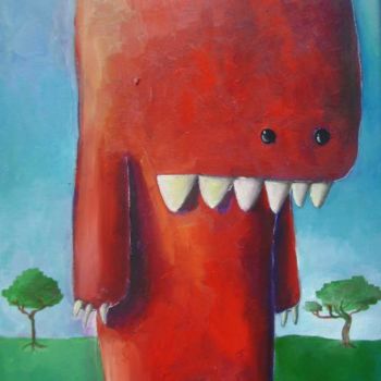 Painting titled "Monstruo solitario" by Mariano Sánchez, Original Artwork