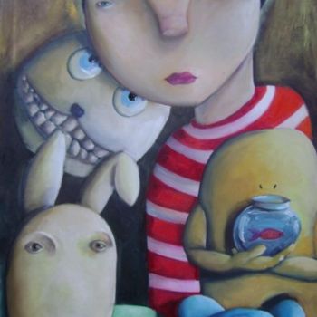 Painting titled "Amigos" by Mariano Sánchez, Original Artwork