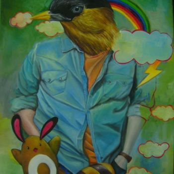 Картина под названием "Distraído" - Mariano Sánchez, Подлинное произведение искусства