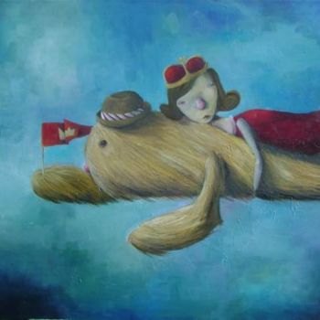 Pintura titulada ""Volando a casa"" por Mariano Sánchez, Obra de arte original