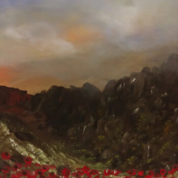 Pittura intitolato "Field of Poppies" da Maria Of God, Opera d'arte originale, Acrilico