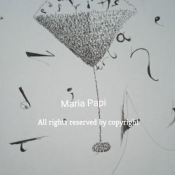 Pintura titulada "Η σαμπάνια της ψυχή…" por Maria Pape, Obra de arte original, Bolígrafo