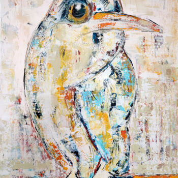 Malarstwo zatytułowany „Bird” autorstwa Maria Penn, Oryginalna praca, Akryl Zamontowany na Drewniana rama noszy