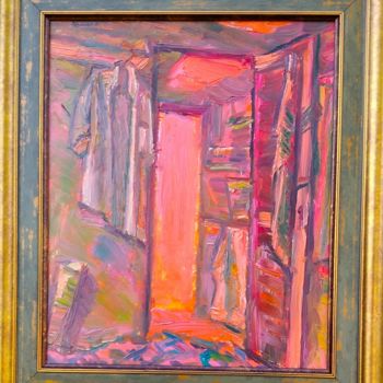 Ζωγραφική με τίτλο "Розовый интерьер" από Alexander Permyakov, Αυθεντικά έργα τέχνης, Λάδι Τοποθετήθηκε στο Ξύλινο φορείο σκ…