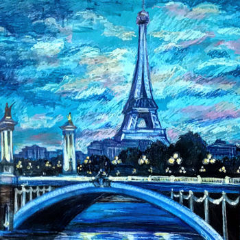Peinture intitulée "Париж" par Maria Trava, Œuvre d'art originale, Pastel
