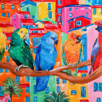 Pittura intitolato "City Colors" da Maria Sabrina Viviani, Opera d'arte originale, Acrilico Montato su Telaio per barella in…