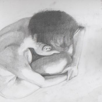 Disegno intitolato "Desnudo caracol" da María Valeria Fourcade, Opera d'arte originale