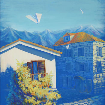 "Greetings from Budva" başlıklı Tablo Maria Zyurik tarafından, Orijinal sanat, Zamklı boya