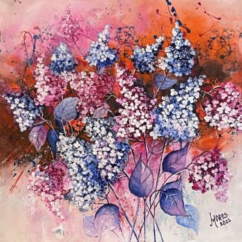 Peinture intitulée "Crenguta de liliac" par Mariana Oros, Œuvre d'art originale, Acrylique Monté sur Châssis en bois