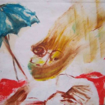 Pittura intitolato "Nudista con periodi…" da Maribel Don, Opera d'arte originale
