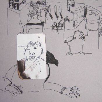 Dibujo titulada "lineas en suspenso" por Maribel Don, Obra de arte original