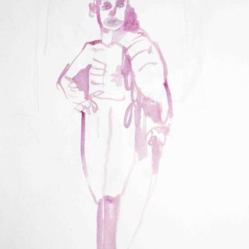Σχέδιο με τίτλο "Retrato al Vino 3" από Maribel Don, Αυθεντικά έργα τέχνης