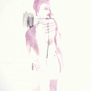 Tekening getiteld "Retrato al Vino 4" door Maribel Don, Origineel Kunstwerk