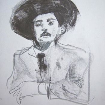 Drawing titled "Retrato 5" by Maribel Don, Original Artwork