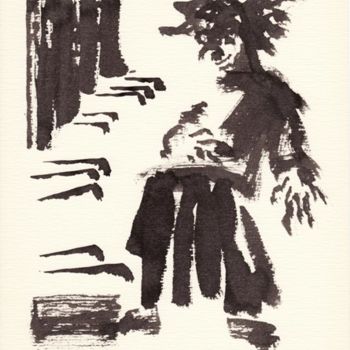 「l'effronté - regard…」というタイトルの描画 Bernard Maricauによって, オリジナルのアートワーク
