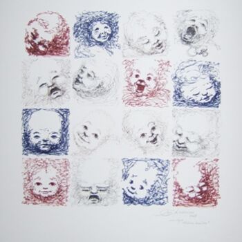 Disegno intitolato "babies bouilles" da Bernard Maricau, Opera d'arte originale