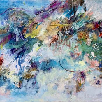 Картина под названием "Ascension intempore…" - Mariclair Plante, Подлинное произведение искусства, Акрил Установлен на Дерев…