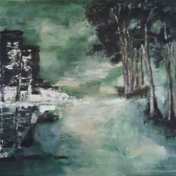Картина под названием "Verde" - Marie Clementine Ambomo, Подлинное произведение искусства, Акрил