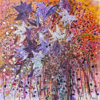 Painting titled "L'automne s'attarde" by Marie-Agnès Dubois Lambert, Original Artwork, Acrylic Mounted on Wood Stretcher fra…