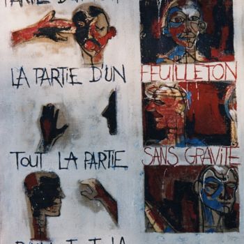 Pintura intitulada "feuilleton sans gra…" por Marie Ange Colin, Obras de arte originais, Outro