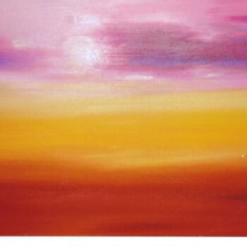 Painting titled "Coucher de soleil" by Marie-Ange Nicaise, Original Artwork, Oil