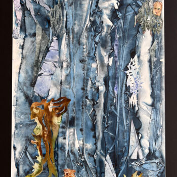 Peinture intitulée "22.11 Forêt côté ob…" par Marie-Annick Radigois, Œuvre d'art originale, Aquarelle