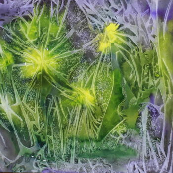 Pintura titulada "végétal aquatique" por Marie-Annick Radigois, Obra de arte original, Acuarela