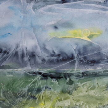 Painting titled "l'orage passe" by Marie-Annick Radigois, Original Artwork, Watercolor