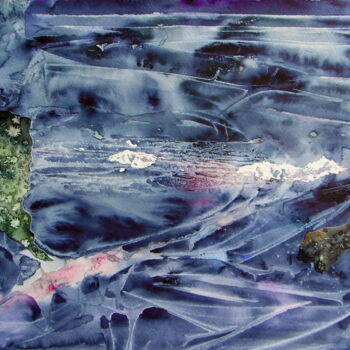 Картина под названием "une mer intérieure…" - Marie-Annick Radigois, Подлинное произведение искусства, Акварель