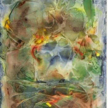Peinture intitulée "un monde" par Marie-Annick Radigois, Œuvre d'art originale, Aquarelle
