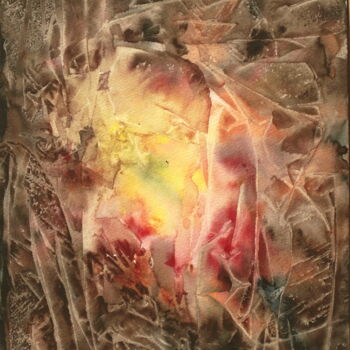 Peinture intitulée "09.11 l'oeil" par Marie-Annick Radigois, Œuvre d'art originale, Aquarelle