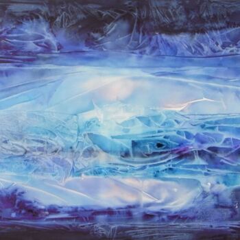 Pittura intitolato "mer et glace 3" da Marie-Annick Radigois, Opera d'arte originale, Acquarello