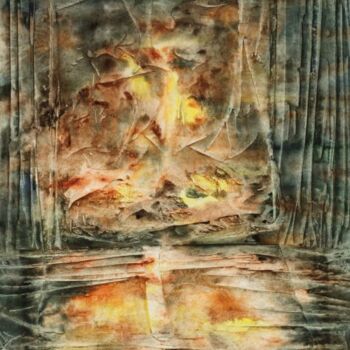 Peinture intitulée "11.09 pierres de fe…" par Marie-Annick Radigois, Œuvre d'art originale, Aquarelle