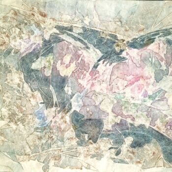 Peinture intitulée "14-10-chrysalide-12…" par Marie-Annick Radigois, Œuvre d'art originale, Aquarelle