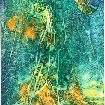 Peinture intitulée "13-16-05-oniris-lac…" par Marie-Annick Radigois, Œuvre d'art originale, Aquarelle