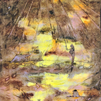 Malerei mit dem Titel "Oniris en périhélie…" von Marie-Annick Radigois, Original-Kunstwerk, Aquarell