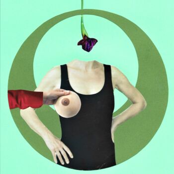 Colagens intitulada "breast cover" por Marie Belhade (Belma), Obras de arte originais, Colagens