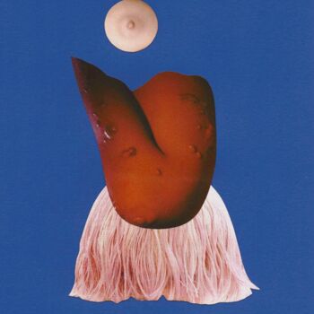 Collages intitolato "full moon, pleine l…" da Marie Belhade (Belma), Opera d'arte originale, Collages