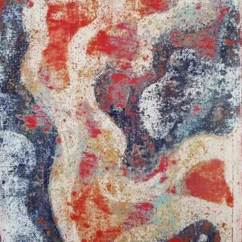Peinture intitulée "le feu sous la glace" par Marie Belhade (Belma), Œuvre d'art originale, Pigments