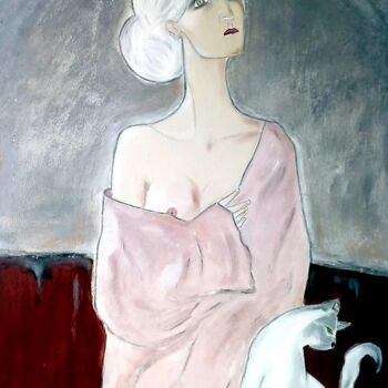 Painting titled "Je donne ma langue…" by Marie Bony, Original Artwork, Acrylic