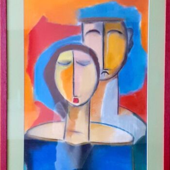 Painting titled ""Au delà du temps "" by Marie Bony, Original Artwork, Pastel Mounted on Other rigid panel