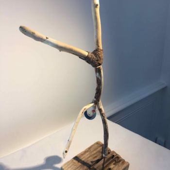 Sculpture intitulée "Le gymnaste" par Marie Brient, Œuvre d'art originale, Bois