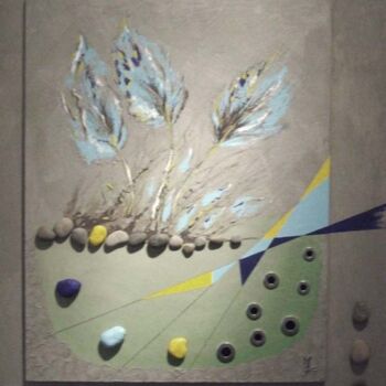 Peinture intitulée "Herbes folles" par Marie Cal, Œuvre d'art originale, Acrylique
