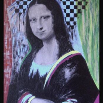 Painting titled "Le damier de Mona..…" by Marie Cal, Original Artwork, Acrylic