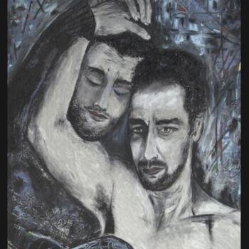 Картина под названием "Quand je ferme les…" - Marie Cal, Подлинное произведение искусства, Акрил