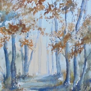 Painting titled "Couleurs d'automne" by Marie-Charlotte Houpeurt-Chauffeté, Original Artwork, Watercolor