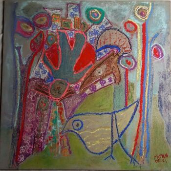 Painting titled "Et si un jour il re…" by Marie Christine Bessette, Original Artwork, Pastel Mounted on Other rigid panel