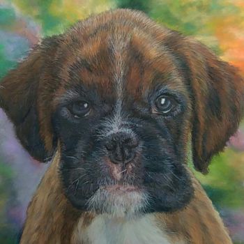 Painting titled "Jeune boxer" by Mariebretonne, Original Artwork, Other