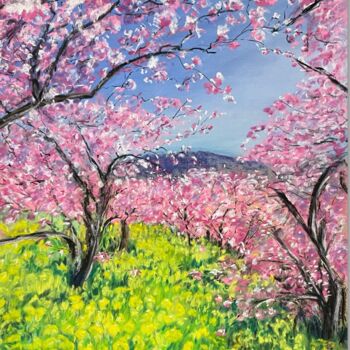 "Les cerisiers" başlıklı Tablo Marie-Christine London tarafından, Orijinal sanat, Pastel