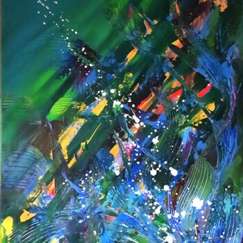 Painting titled "Enchantement 2" by Marie-Christine Maudet, Original Artwork, Acrylic